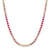 Bezel Set Ombre Pink or Blue Sapphire Tennis Necklace