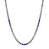 Three Prong Blue or Pink Sapphire Tennis Necklace