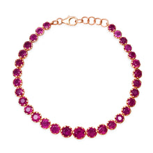 Graduated Round Ruby Tennis Bracelet