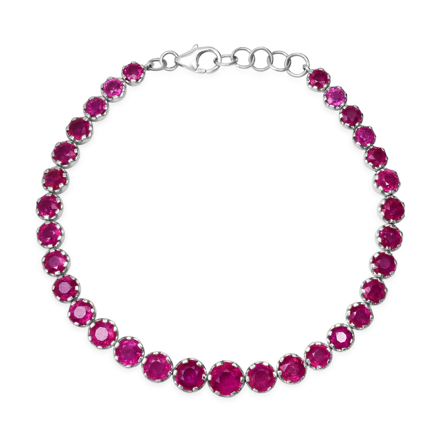Graduated Round Ruby Tennis Bracelet