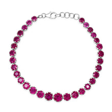 Graduated Round Ruby Tennis Bracelet