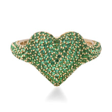 Hearty Sparkle Pave Gemstone Heart Ring