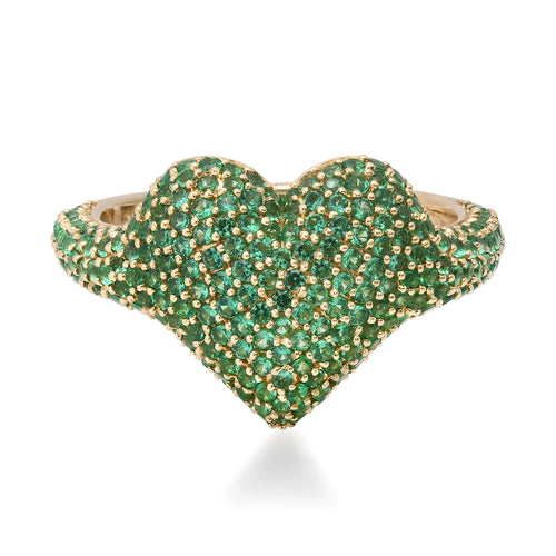 Hearty Sparkle Pave Gemstone Heart Ring