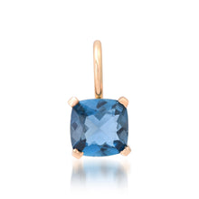 Solitaire Blue Topaz Charm Pendant