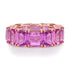 Pink Sapphire Emerald Cut Eternity Band Ring