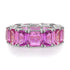 Pink Sapphire Emerald Cut Eternity Band Ring