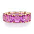 Pink Sapphire Emerald Cut Eternity Band Ring