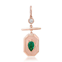 Emerald Pear Toggle Plaque Charm