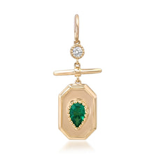 Emerald Pear Toggle Plaque Charm