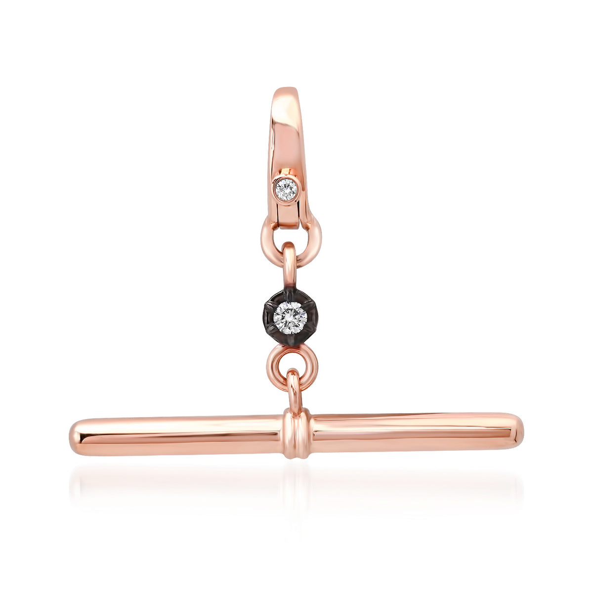 Long or Short Diamond Toggle Charm with Black Rhodium