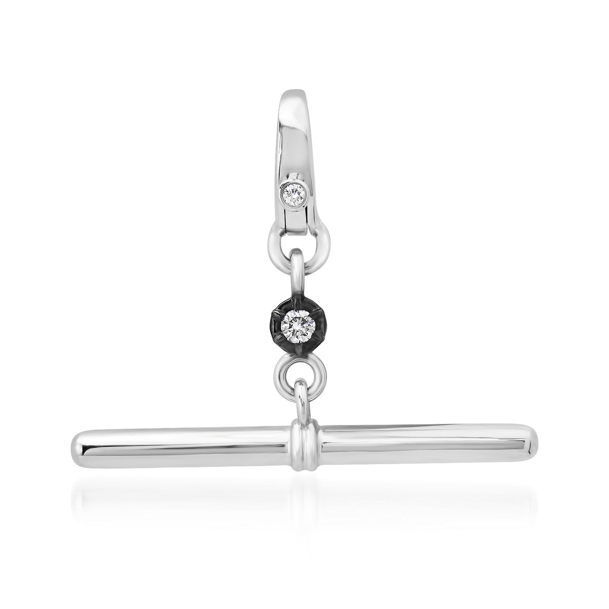 Long or Short Diamond Toggle Charm with Black Rhodium