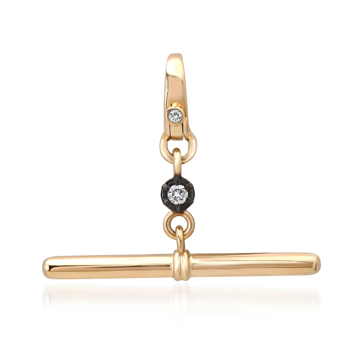 Long or Short Diamond Toggle Charm with Black Rhodium