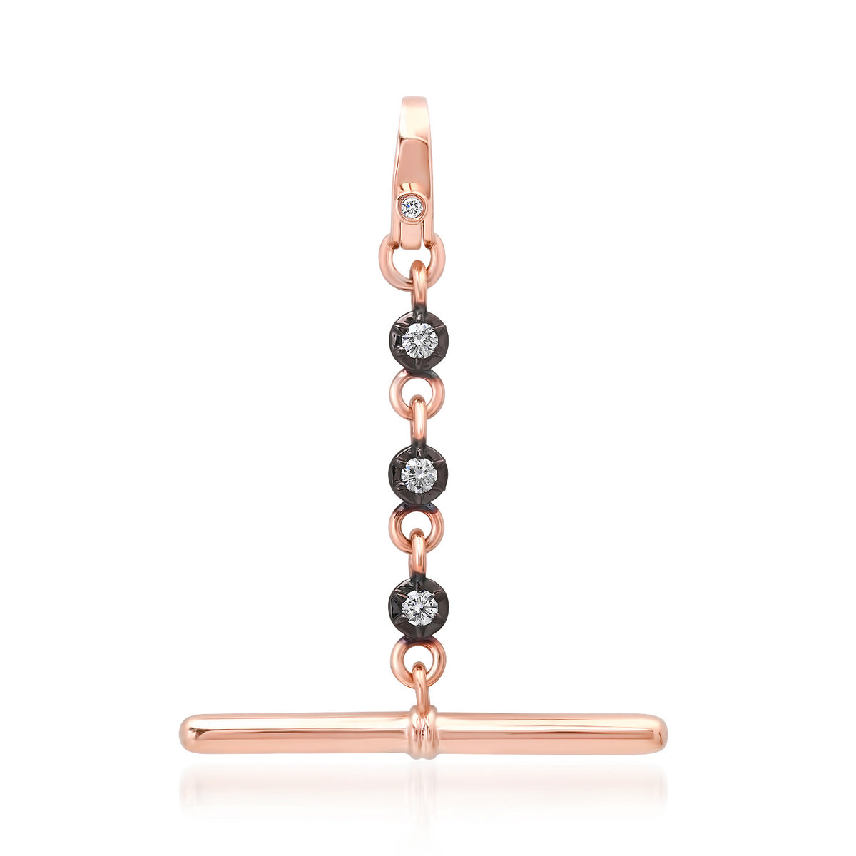 Long or Short Diamond Toggle Charm with Black Rhodium