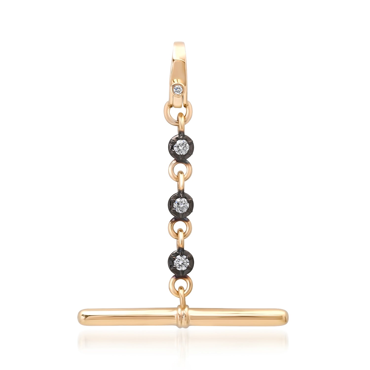 Long or Short Diamond Toggle Charm with Black Rhodium