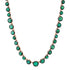 Georgian Set Gemstone Rounds Statement Tennis Necklace with Black Rhodium