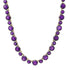 Georgian Set Gemstone Rounds Statement Tennis Necklace with Black Rhodium
