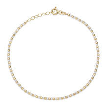 Thin Mixed Gold & Glass Beaded Chain Bracelet