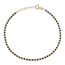 Thin Mixed Gold & Glass Beaded Chain Bracelet