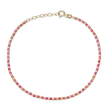 Thin Mixed Gold & Glass Beaded Chain Bracelet