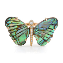 Medium Hand Carved Gemstone Butterfly Ring