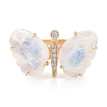 Medium Hand Carved Gemstone Butterfly Ring