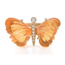 Medium Hand Carved Gemstone Butterfly Ring