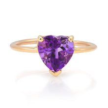 Amethyst Heart Gem Candy Ring