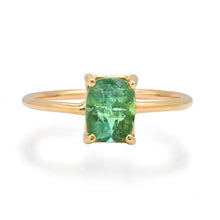 Green Tourmaline Cushion Gem Candy Ring