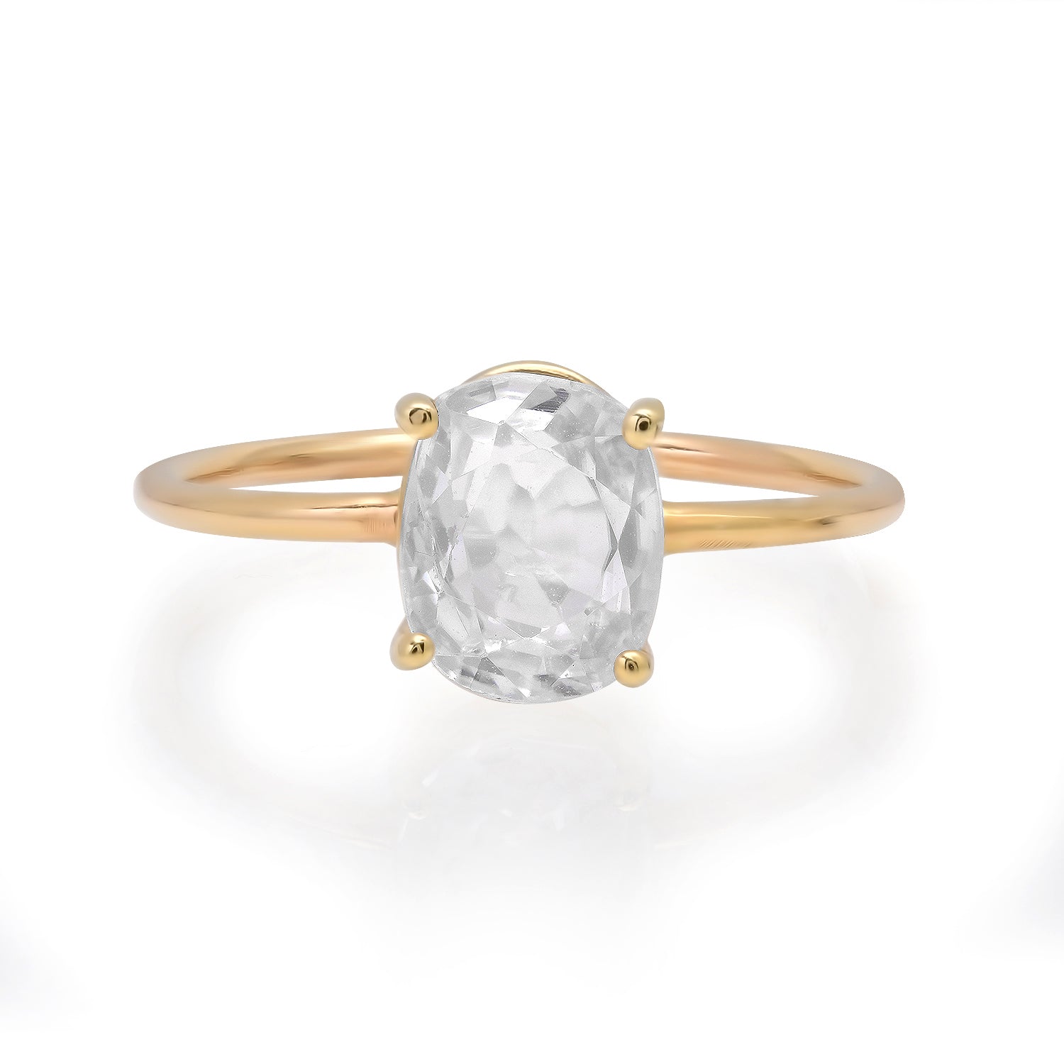Oval White Topaz Gem Candy Ring