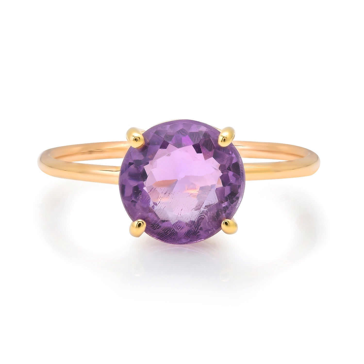 Round Amethyst Gem Candy Ring