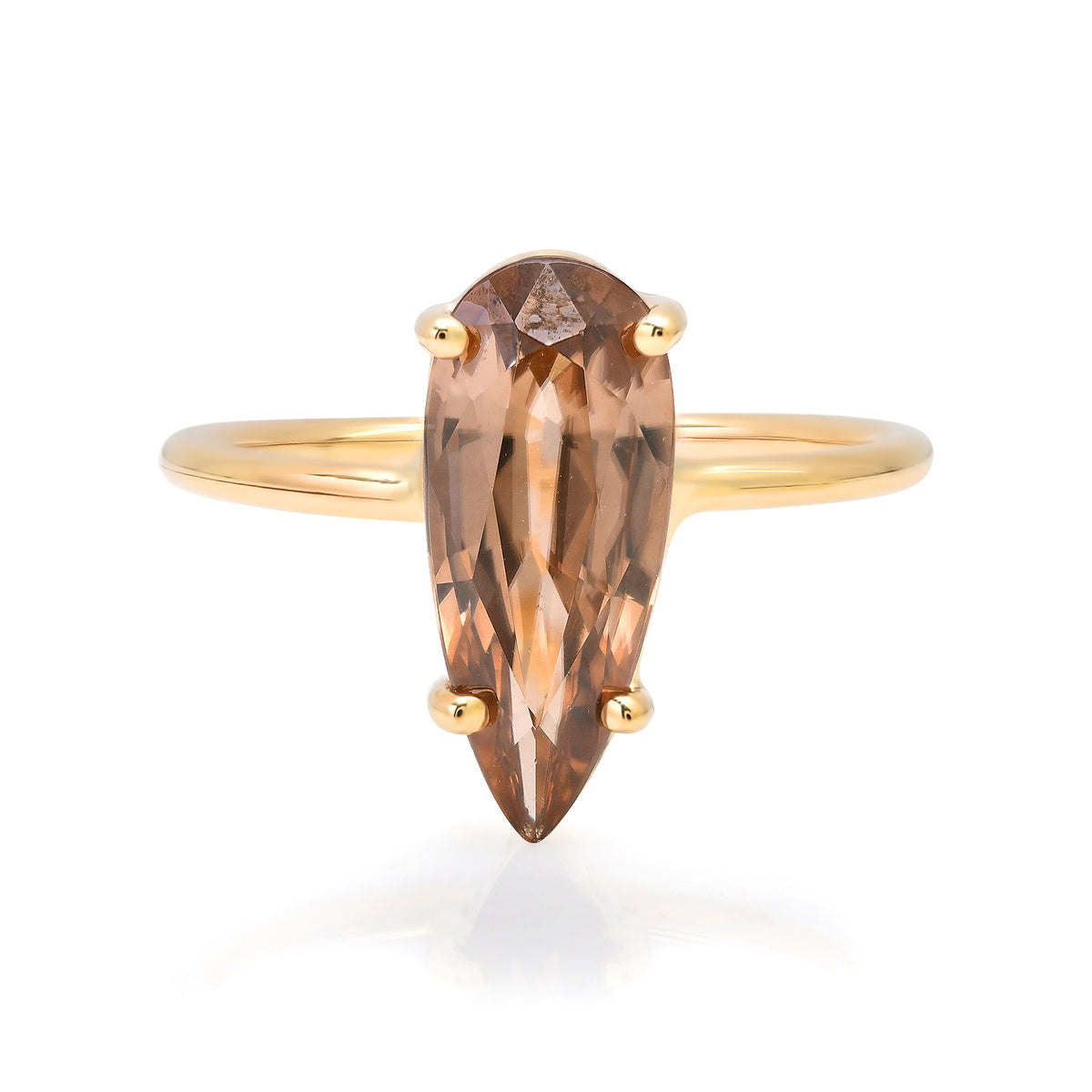 Natural Yellow Quartz Pear Gem Candy Ring