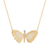 Large Hand Carved Gemstone Butterfly Necklace
