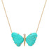 Large Hand Carved Gemstone Butterfly Necklace