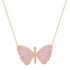 Large Hand Carved Gemstone Butterfly Necklace