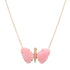 Medium Hand Carved Gemstone Butterfly Necklace