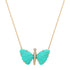 Medium Hand Carved Gemstone Butterfly Necklace