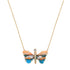Small Hand Carved Gemstone Butterfly Necklace