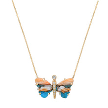 Small Hand Carved Gemstone Butterfly Necklace