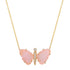 Medium Hand Carved Gemstone Butterfly Necklace