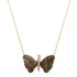 Small Hand Carved Gemstone Butterfly Necklace