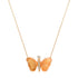 Small Hand Carved Gemstone Butterfly Necklace
