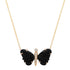 Medium Hand Carved Gemstone Butterfly Necklace