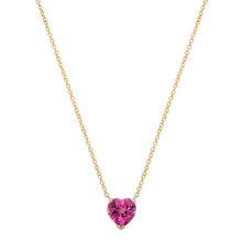 Pink Topaz Heart Gem Candy Necklace