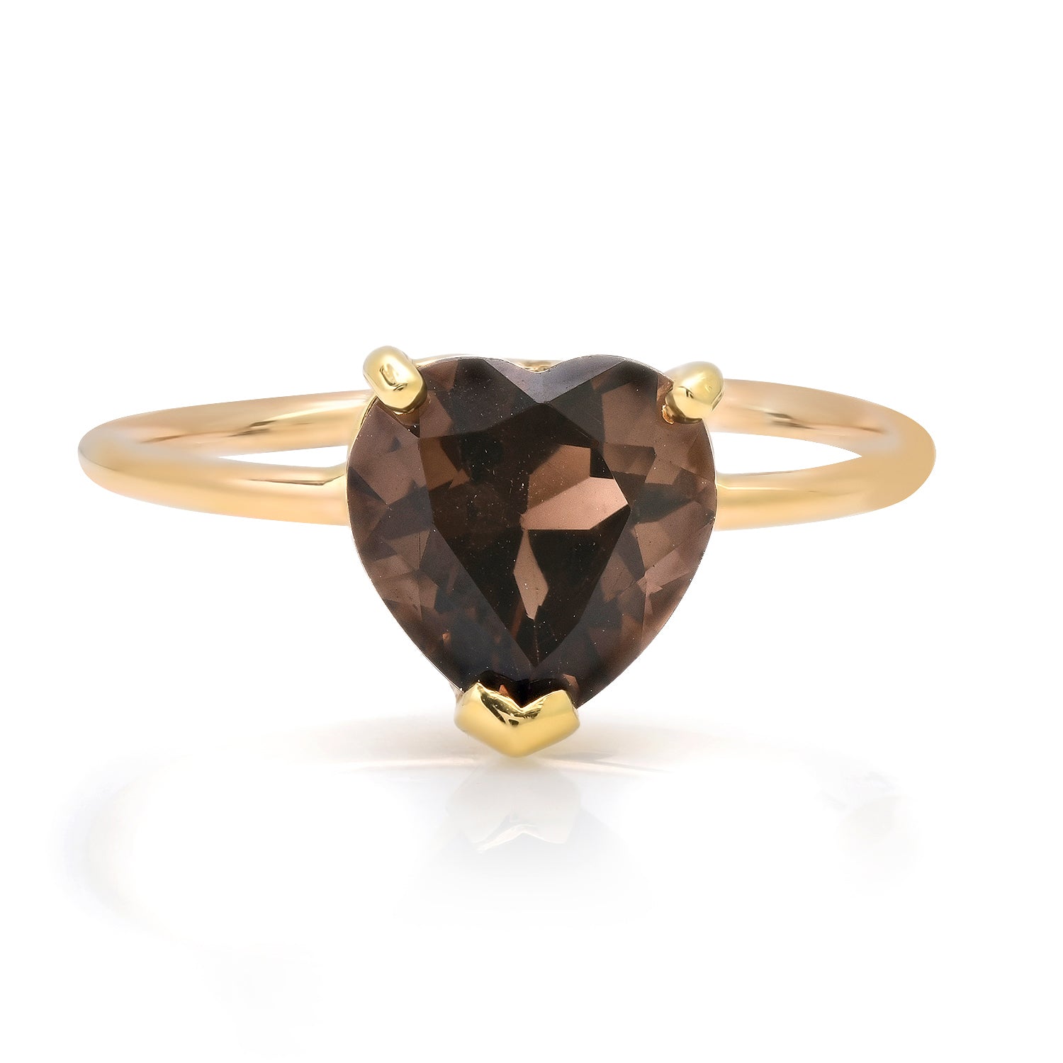 Heart Smokey Quartz Gem Candy Ring