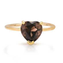 Heart Smokey Quartz Gem Candy Ring