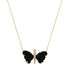 Small Hand Carved Gemstone Butterfly Necklace