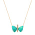 Small Hand Carved Gemstone Butterfly Necklace