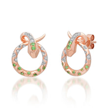 In Knots Twisted Tsavorite & Diamond Snake Stud Earrings