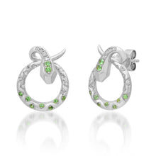 In Knots Twisted Tsavorite & Diamond Snake Stud Earrings