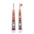 Statement Rainbow Sapphire & Diamond Bar Earrings